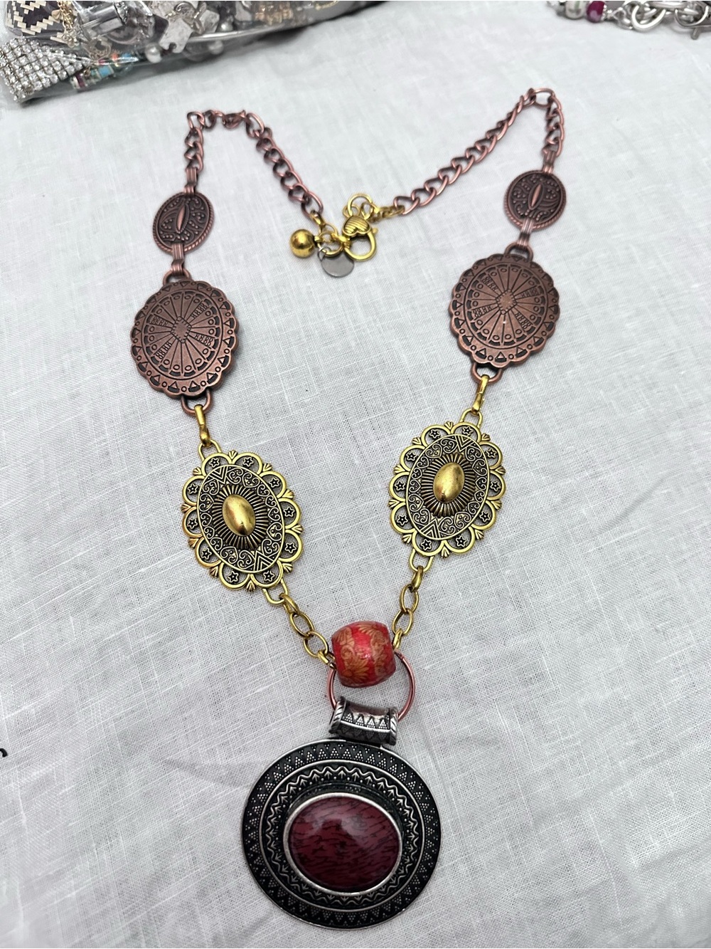 RUBYRUDI • Pendant Necklace Art to Wear UP CYCLED, Western SUSTAINABLE, OOAK - Picture 16 of 16